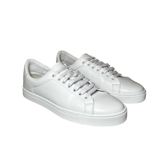 Burberry Men's White Leather Logo Low Top Lace Up Sneakers Size 41.5 - Picture 1 of 10